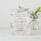 スウィート16ブライダルシャワーグ王室のレーシルバードレス 招待状 (スタンド正面)