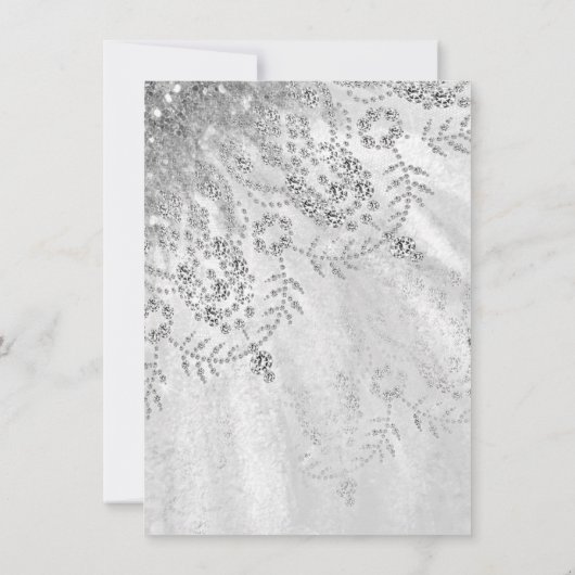 スウィート16ブライダルシャワーグ王室のレーシルバードレス 招待状 (裏面)