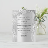 スウィート16ブライダルシャワーシルバーグ王室のレーダイヤモンド 招待状 (スタンド正面)