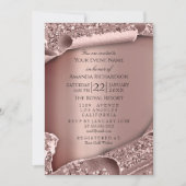 スウィート16ブライダルシャワーバラピンクメイクアップ 招待状 (正面)