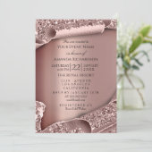 スウィート16ブライダルシャワーバラピンクメイクアップ 招待状 (スタンド正面)