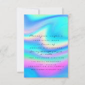 スウィート16ブライダルショーホログラフユニコーンピンク顔 招待状 (正面)