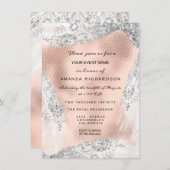 スウィート16ブライダルダイヤモンドドレスグレーシルバーバラ 招待状 (正面/裏面)