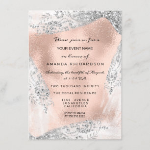 スウィート16ブライダルダイヤモンドドレスグレーシルバーバラ 招待状