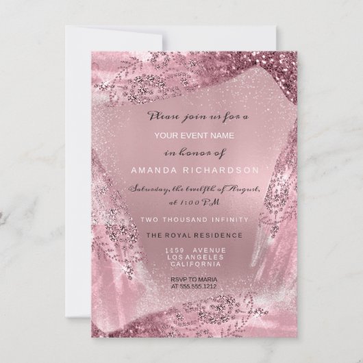 スウィート16ブライダルダイヤモンドドレスバラムーヴピーニー 招待状 (正面)