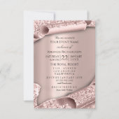 スウィート16ブライダル結婚の3Dバラエレガント 招待状 (正面)