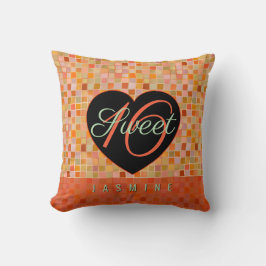 スウィート16ブラックハート10代のガール クッション