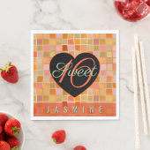 スウィート16ブラックハート10代のガール スタンダードランチョンナプキン (インサイチュ)