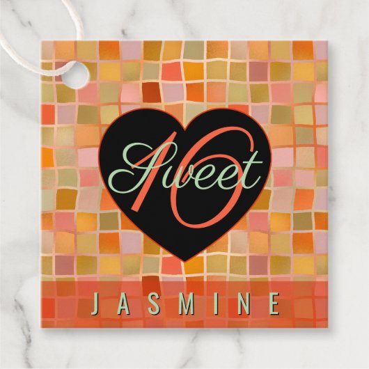 スウィート16ブラックハート10代のガール フェイバータグ (正面)