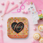 スウィート16ブラックハート10代のガール ペーパープレート (パーティー)