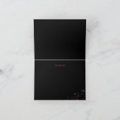 スウィート16ブラックピンクスパークルグリッターサンキューカード サンキューカード (内部)