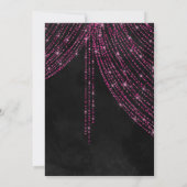 スウィート16ブラックホットピンクグリッター誕生日 招待状 (裏面)