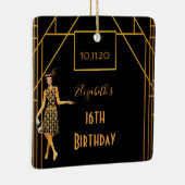 スウィート16ブラック金ゴールド1920アートデコ セラミックオーナメント (右)