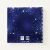 スウィート16ブルーグリッタードレスフローラゲストブック ノートブック (裏面)