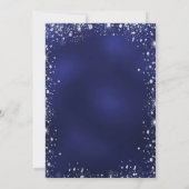 スウィート16ブルーシルバーグリッタードレスティアラ贅沢 招待状 (裏面)