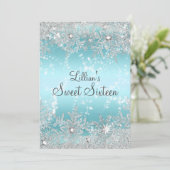 スウィート16ブルーダイヤモンドスノーフレーク冬ワンダーランド 招待状 (スタンド正面)