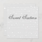 スウィート16ブルー&ホワイトビーズ誕生日招待状 招待状 (正面/裏面)