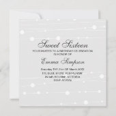 スウィート16ブルー&ホワイトビーズ誕生日招待状 招待状 (裏面)