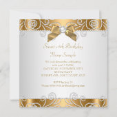 スウィート16ブロンズ金ゴールドフェイクダイヤモンドパーティー 招待状 (裏面)