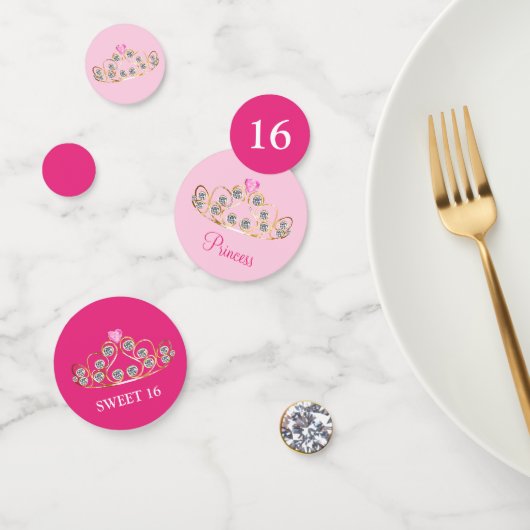 スウィート16プリンセスクラウンオンバラ金ゴールド コンフェッティ (グループ)