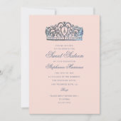 スウィート16プリンセスクラウンマイルストーン誕生日 招待状 (正面)