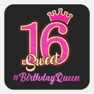 スウィート16プリンセスクラウン、16歳の誕生日クイーン スクエアシール