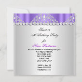 スウィート16プリンセスパープルホワイトダイヤモンドティアラ 招待状 (裏面)