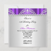 スウィート16プリンセスパープルホワイトダイヤモンドティアラ 招待状 (裏面)