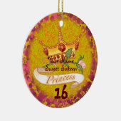 スウィート16プリンセス誕生日カスタムオーナメント セラミックオーナメント (右)