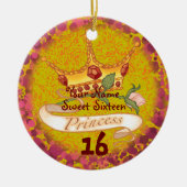 スウィート16プリンセス誕生日カスタムオーナメント セラミックオーナメント (正面)