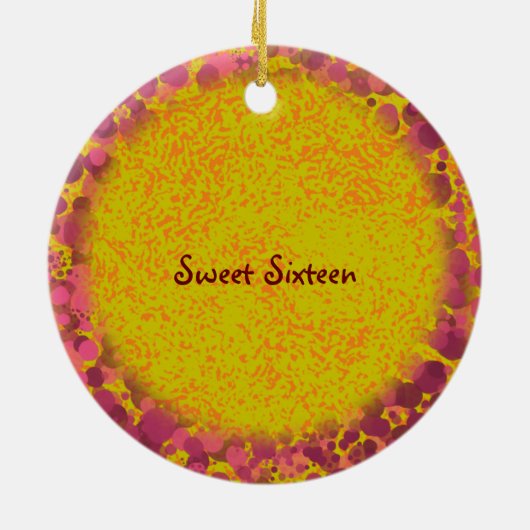 スウィート16プリンセス誕生日カスタムオーナメント セラミックオーナメント (裏面)