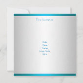 スウィート16ホワイトティール(緑がかった色)ブルーバタフライ誕生日 招待状 (裏面)