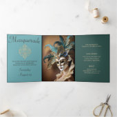 スウィート16マスカレードパーティの招待状 三つ折り招待状 (内部)