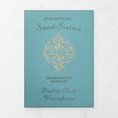 スウィート16マスカレードパーティの招待状 三つ折り招待状 (カバー)