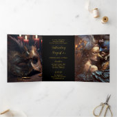 スウィート16マスカレードパーティの招待状 三つ折り招待状 (内部)