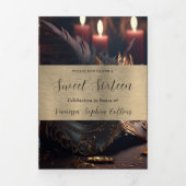 スウィート16マスカレードパーティの招待状 三つ折り招待状 (カバー)