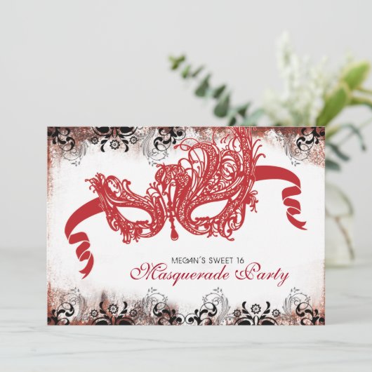 スウィート16マスカレードパーティの招待状 招待状 (スタンド正面)