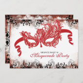 スウィート16マスカレードパーティの招待状 招待状 (正面/裏面)