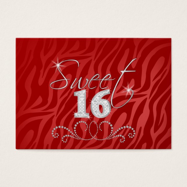 スウィート16ミニ誕生日招待状 (正面)