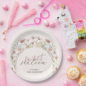 スウィート16メドウワイルドフラワーズ誕生日 ペーパープレート (パーティー)