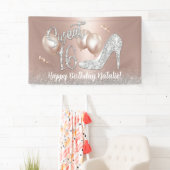 スウィート16モダンバラ金ゴールドガール16th誕生日 横断幕 (インサイチュ)