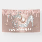 スウィート16モダンバラ金ゴールドドリップ16誕生日 横断幕