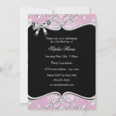 スウィート16ライトピンクスパークルティアラ誕生日招待状 招待状 (裏面)