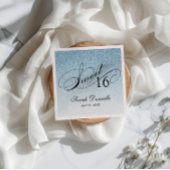 スウィート16ライトブルーグリッターグラムパーソナライズされた スタンダードカクテルナプキン