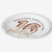 スウィート16ラグジュアリーバラ金ゴールドバルーン誕生日 ペーパープレート (アングル)