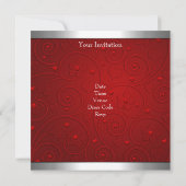 スウィート16レッドシルバーフローララブバースデーパーティー 招待状 (裏面)