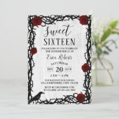 スウィート16レッドローズ&トーンフェアレエレガントーテル素朴 招待状 (スタンド正面)