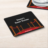 スウィート16レッド&ブラックカーペット紙吹雪誕生日 スクエアペーパーコースター (アングル)