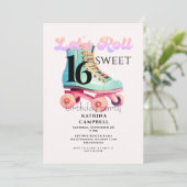 スウィート16ローラースケートで滑る誕生日パーティー 招待状 (スタンド正面)