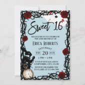 スウィート16ヴィンテージアリスinワンダーランドガール誕生日 招待状 (正面)